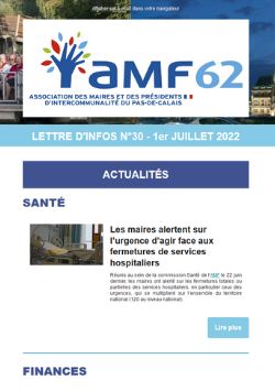Lettre d’infos AMF62 N°30 – 1er juillet 2022